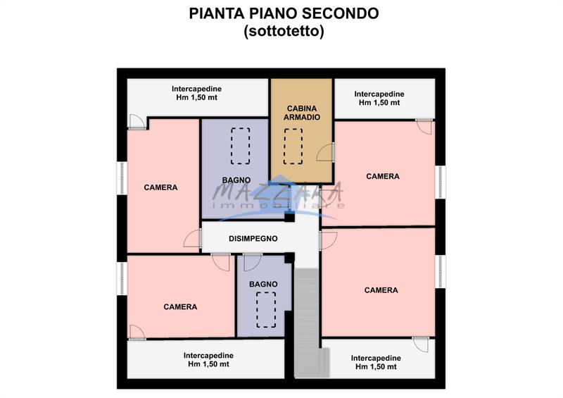 planimetria piano mansardato